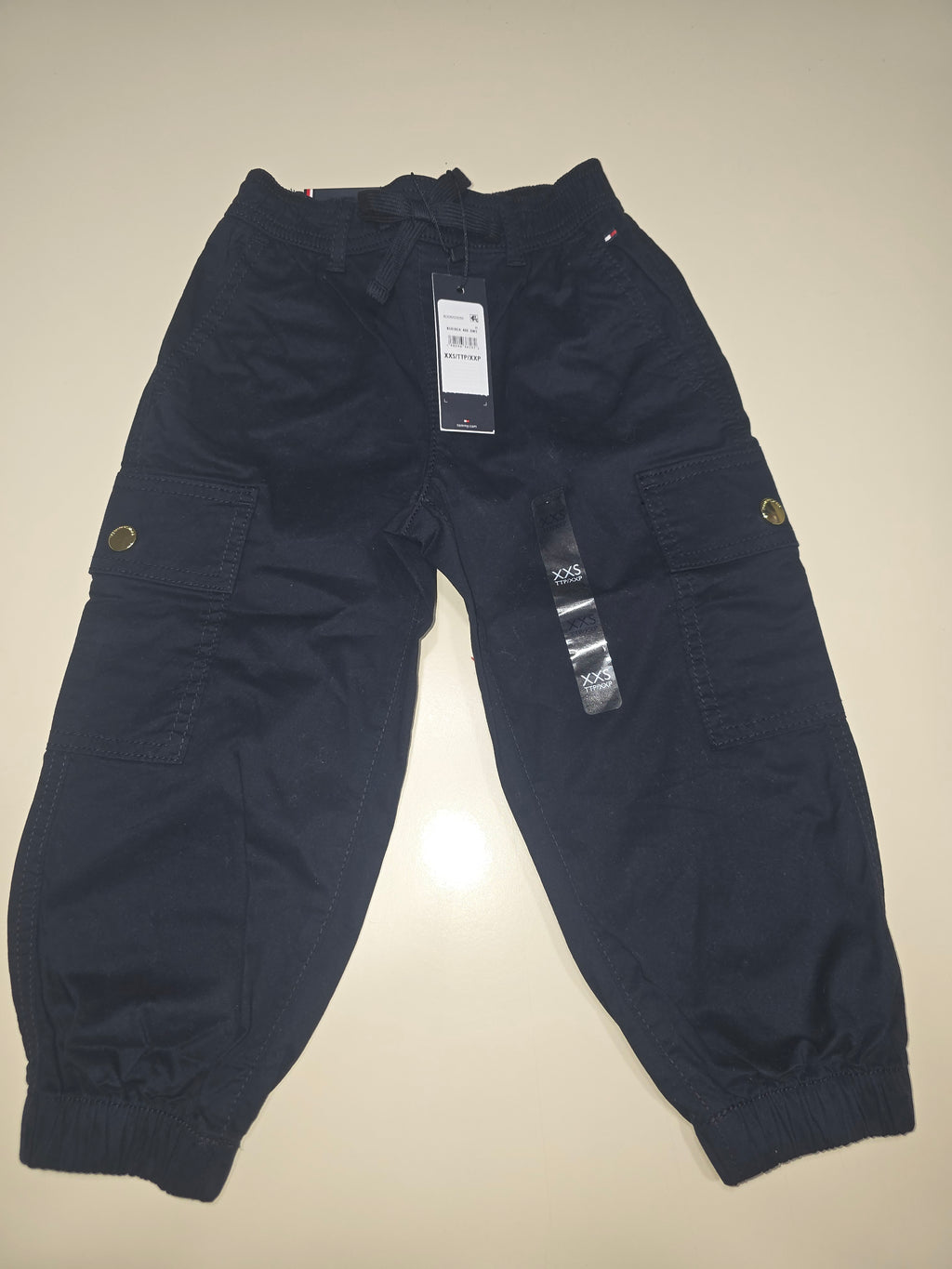 Tommy Hilfiger Kids' Navy Blue Cargo Chino Jogger Pants | Size XXS (2-3 Years) | Brand New