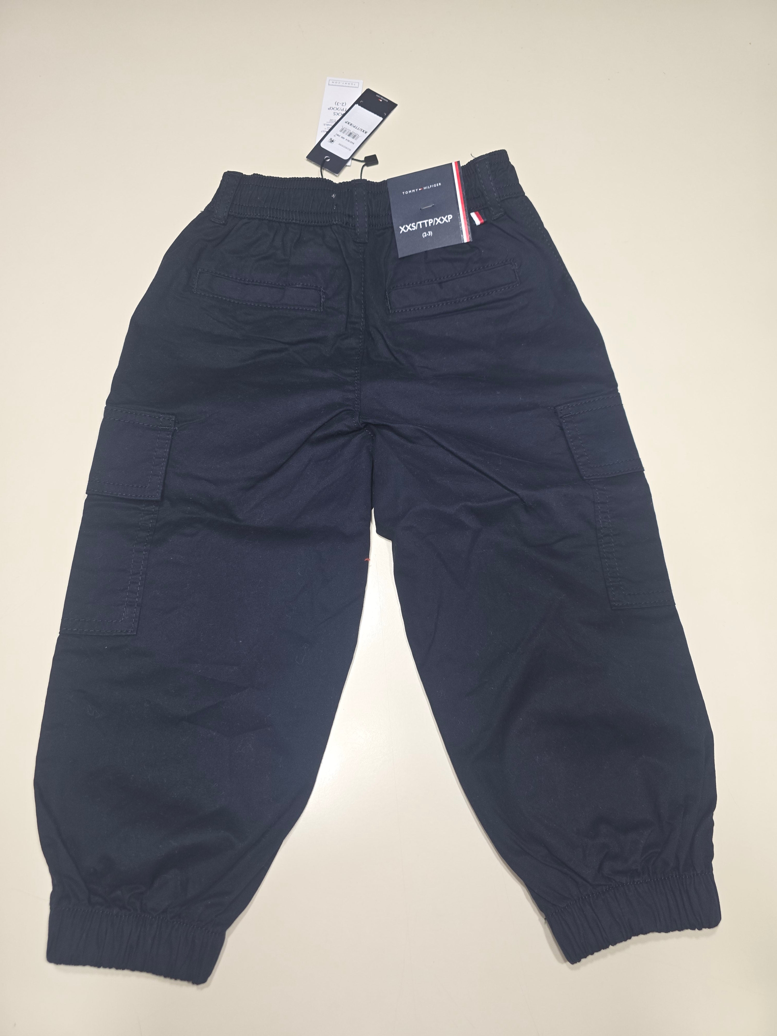 Tommy Hilfiger Kids' Navy Blue Cargo Chino Jogger Pants | Size XXS (2-3 Years) | Brand New