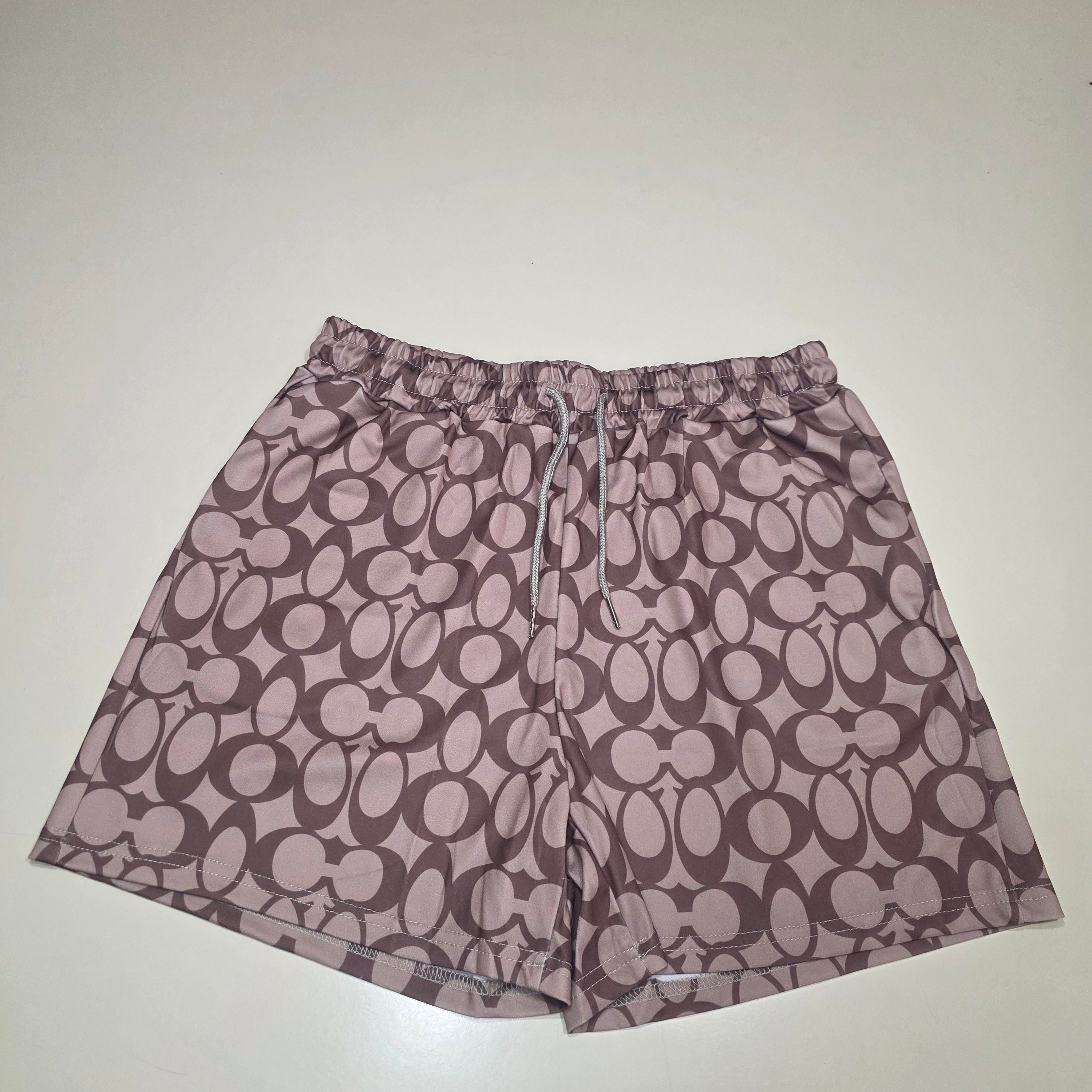 Women's White T-Shirt & Brown Shorts Matching Set | Size M | Brand New
