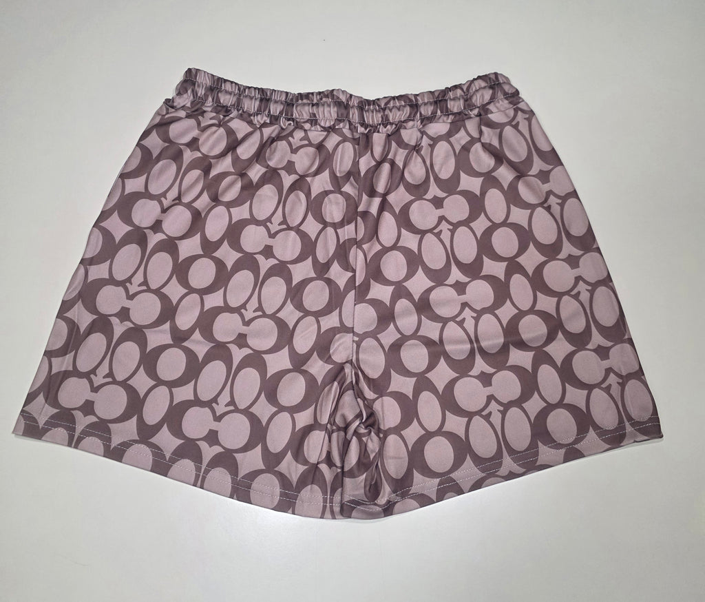 Women's White T-Shirt & Brown Shorts Matching Set | Size M | Brand New
