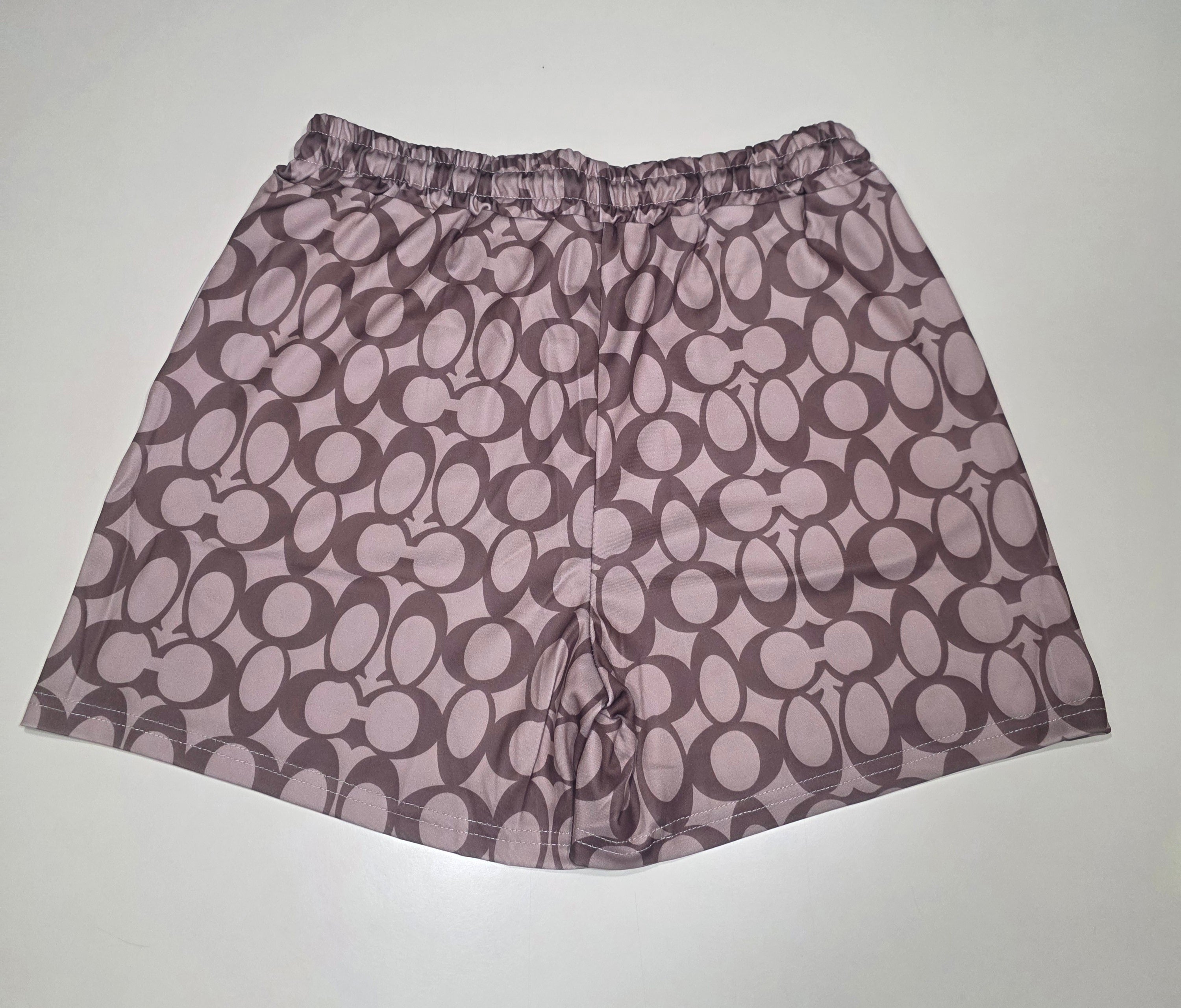 Women's White T-Shirt & Brown Shorts Matching Set | Size M | Brand New