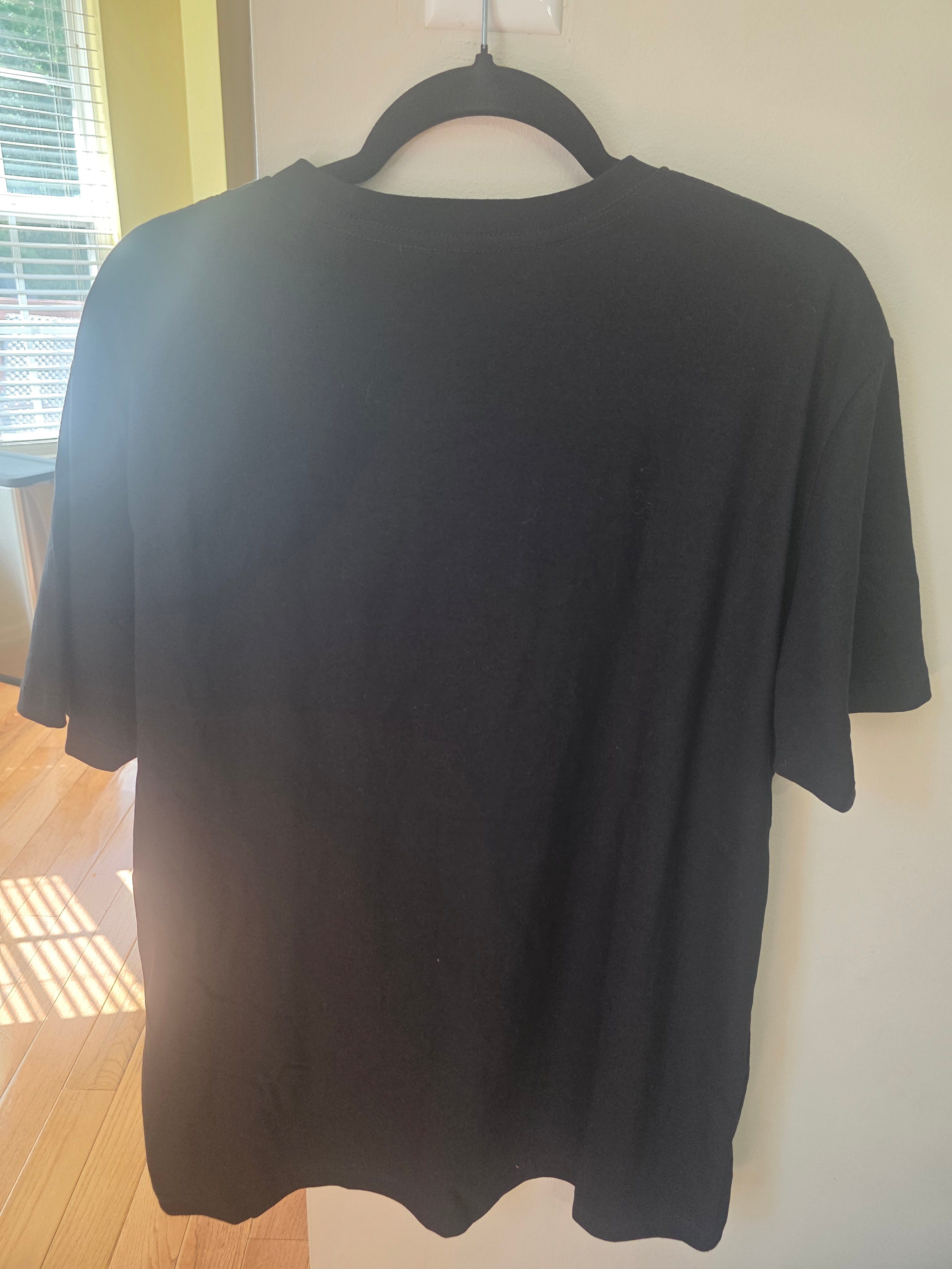 Unisex Black Boxy Streetwear Cotton T-Shirt | Gold, Green & Red Lettering | Fits L/XL | New