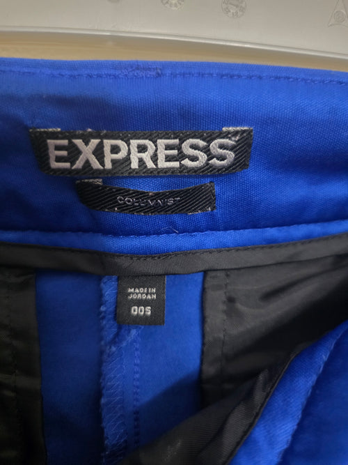 Express Columnist Royal Blue Cropped Trousers | Size 00S (XXS) | Like New
