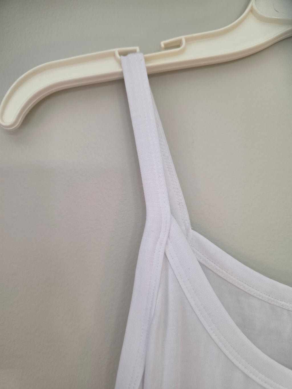 Women's White Sleeveless Spaghetti Strap Dress | Yellow Graphic Lettering | Size L | New