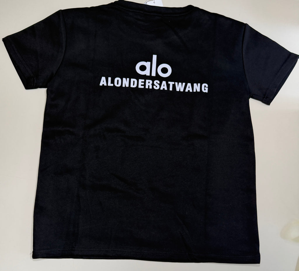 Women's Black Lounge Set | Boxy Tee & Shorts | White Lettering | Size Large | NWT
