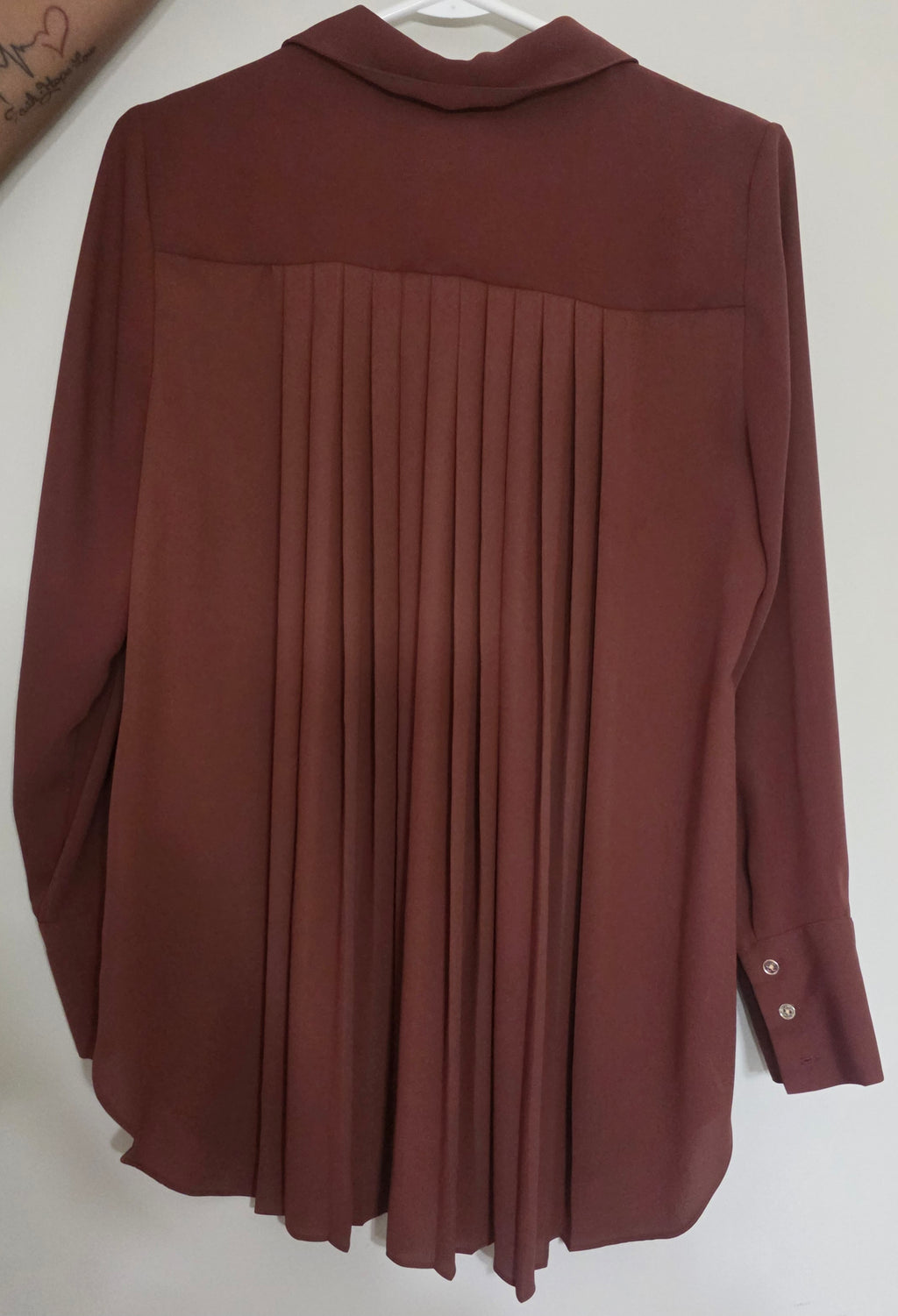 Women's Brown Flowy Button-Down Tunic Blouse | Size Small | Lightweight Casual Top