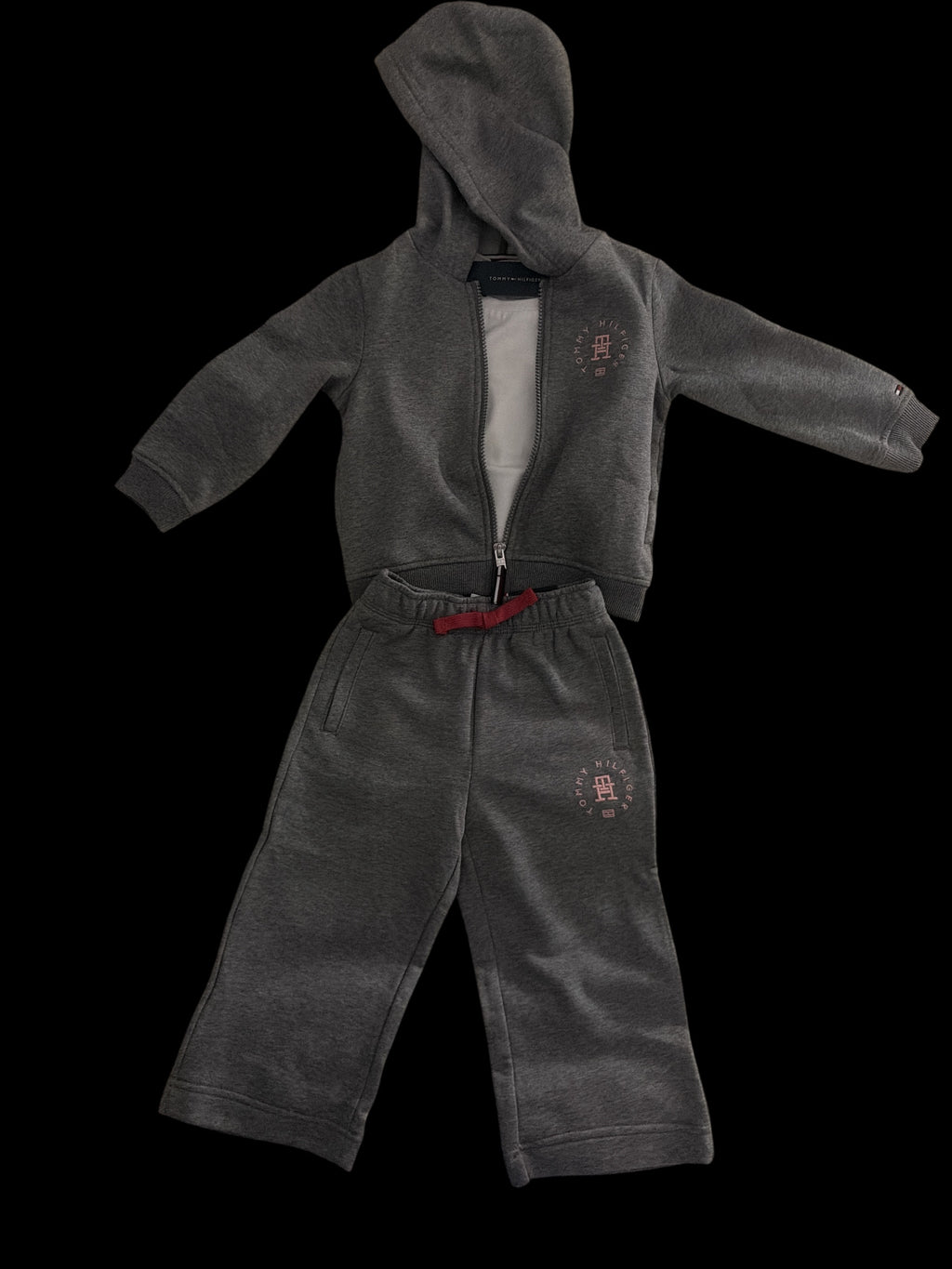 Authentic Tommy Hilfiger toddler 3 piece sweat set hoodie, tshirt and sweat pants. Size 2-3 years.