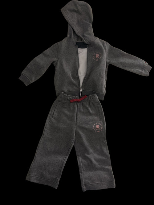 Authentic Tommy Hilfiger toddler 3 piece sweat set hoodie, tshirt and sweat pants. Size 2-3 years.