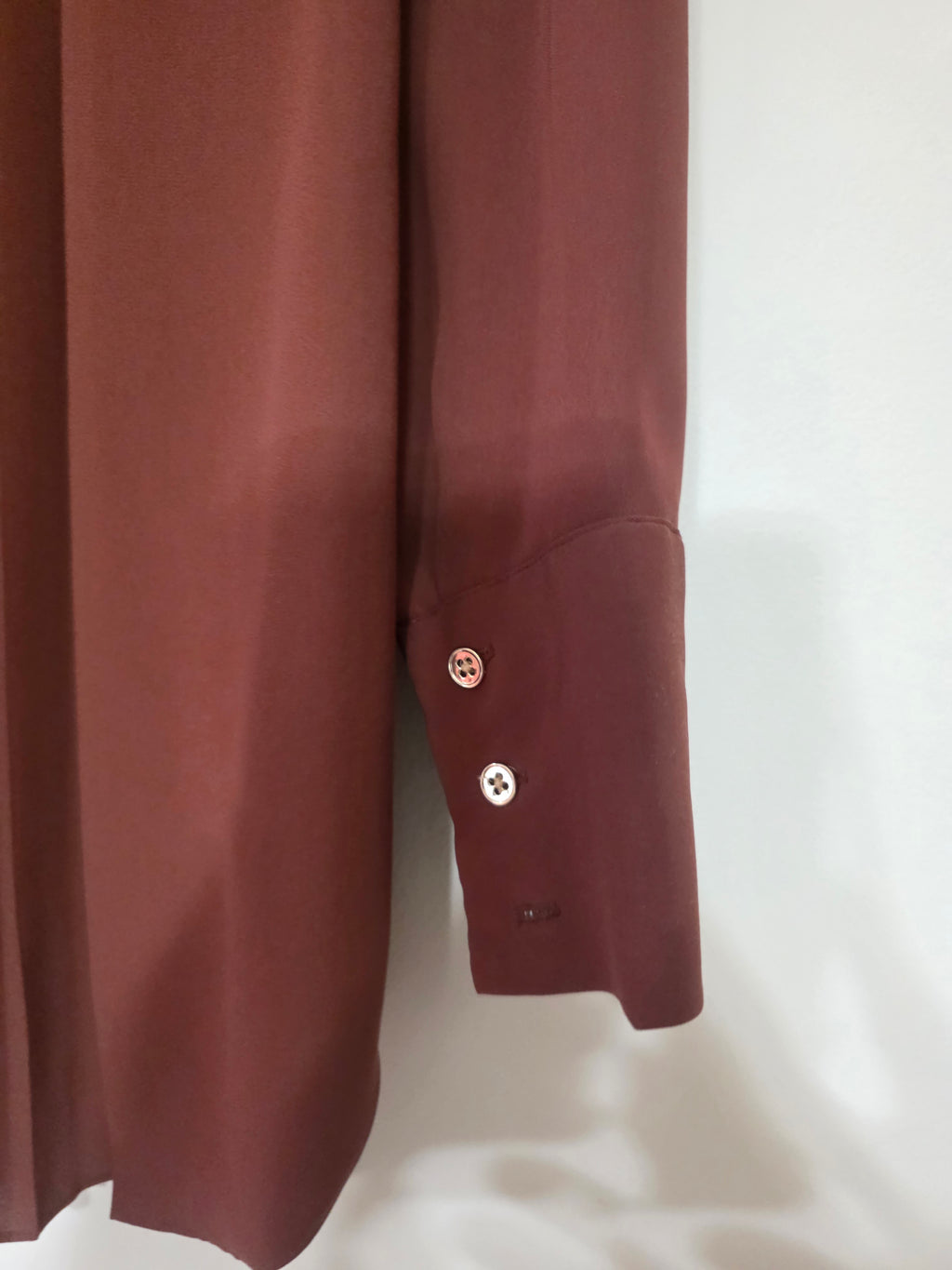 Women's Brown Flowy Button-Down Tunic Blouse | Size Small | Lightweight Casual Top