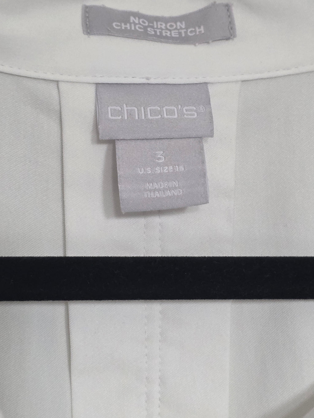 Women's Chico's No Iron Stretch Short Sleeve Blouse Top | White | Chico's Size 3 (XL/16)