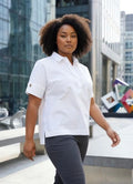 Women's Chico's No Iron Stretch Short Sleeve Blouse Top | White | Chico's Size 3 (XL/16)