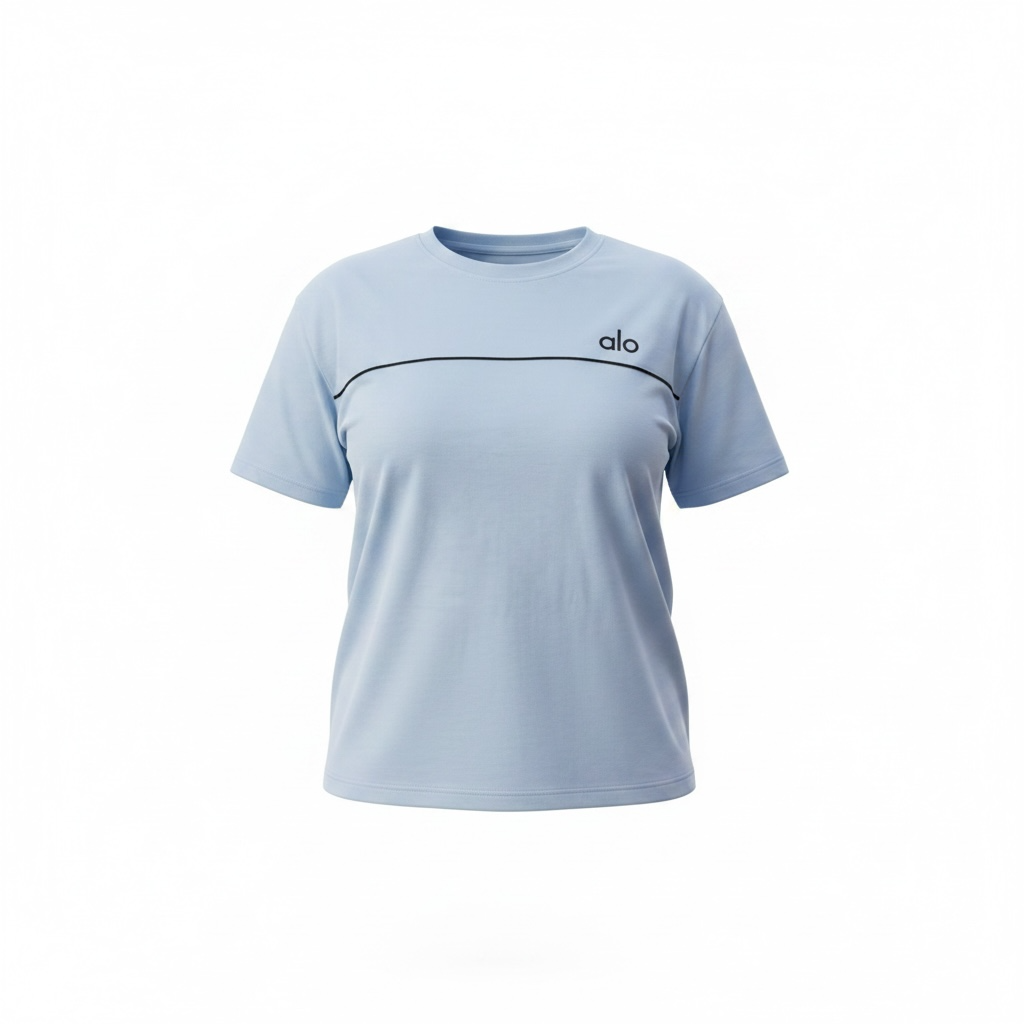 Yoga Baby Blue Two-Piece Set - Cropped Tee & Wide Leg Pants (XL)