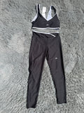 Women's Black Yoga Set | Padded Sports Top & High-Stretch Leggings | Size L/XL | New