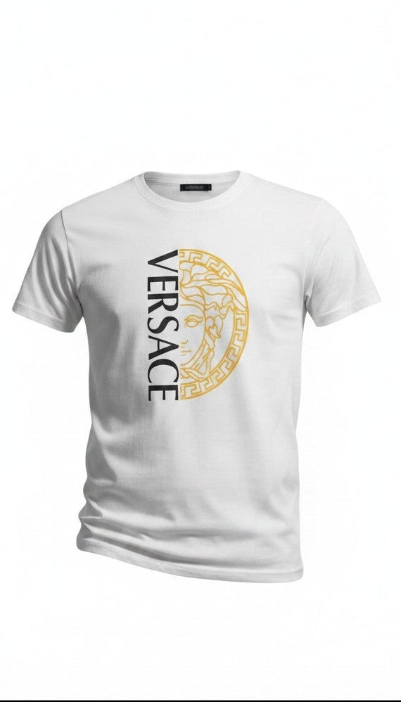 Men's White Short Sleeve Graphic T-Shirt with Lettering | Size Large | New